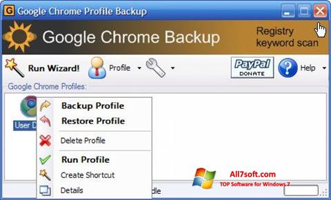 Captură de ecran Google Chrome Backup pentru Windows 7