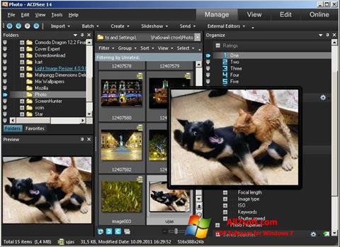 Captură de ecran ACDSee Photo Manager pentru Windows 7