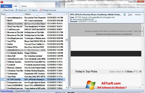 Captură de ecran Gmail Notifier pentru Windows 7