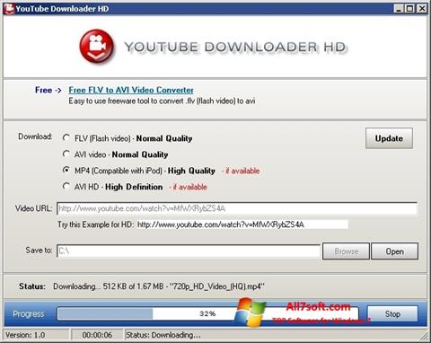 Captură de ecran Youtube Downloader HD pentru Windows 7