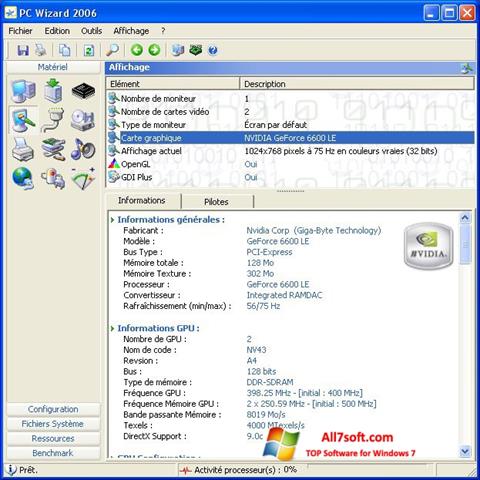 Captură de ecran PC Wizard pentru Windows 7