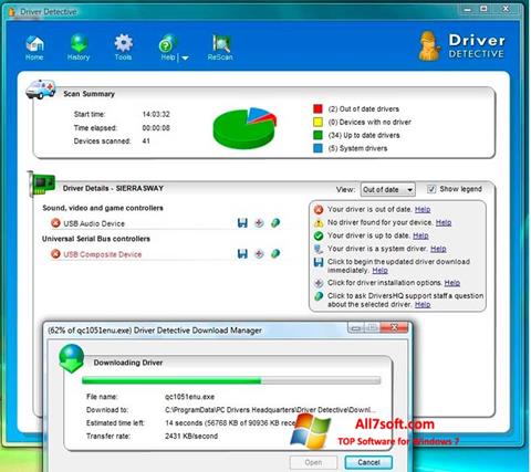 Captură de ecran Driver Detective pentru Windows 7