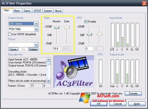 Captură de ecran AC3Filter pentru Windows 7