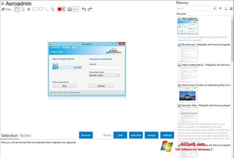 Captură de ecran AeroAdmin pentru Windows 7