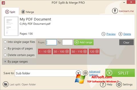 Captură de ecran PDF Split and Merge pentru Windows 7