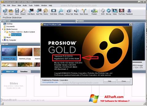Captură de ecran ProShow Gold pentru Windows 7
