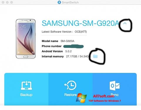 Captură de ecran Samsung Smart Switch pentru Windows 7