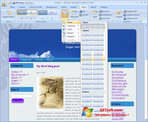 Captură de ecran Artisteer pentru Windows 7