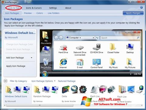 Captură de ecran IconPackager pentru Windows 7