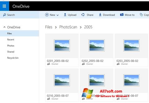 Captură de ecran OneDrive pentru Windows 7