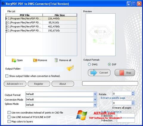 Captură de ecran PDF to DWG Converter pentru Windows 7