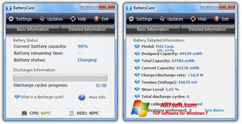 Captură de ecran BatteryCare pentru Windows 7
