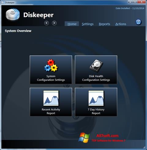 Captură de ecran Diskeeper pentru Windows 7
