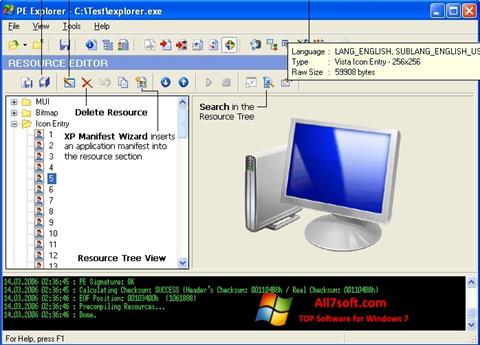 Captură de ecran PE Explorer pentru Windows 7