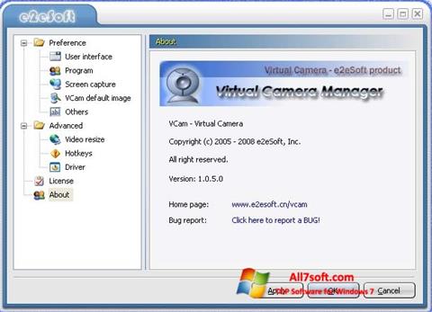 Captură de ecran VCam pentru Windows 7