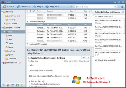 Captură de ecran FoxMail pentru Windows 7