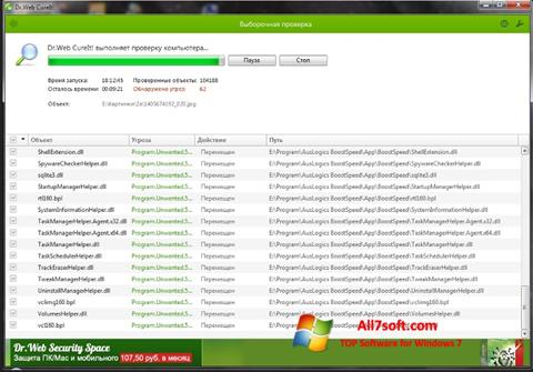 Captură de ecran Dr.Web pentru Windows 7