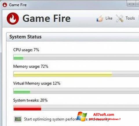 Captură de ecran Game Fire pentru Windows 7