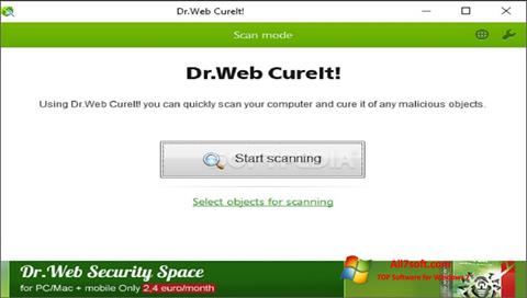 Captură de ecran Dr.Web CureIt pentru Windows 7