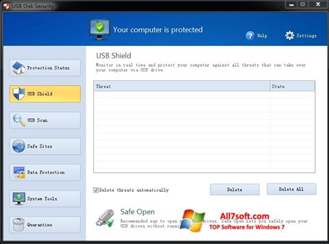 Captură de ecran USB Disk Security pentru Windows 7