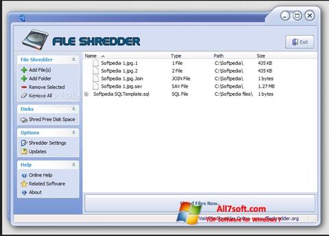 Captură de ecran File Shredder pentru Windows 7