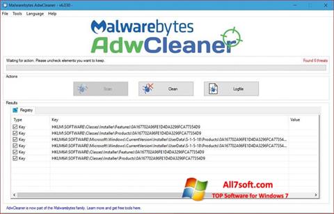 Captură de ecran AdwCleaner pentru Windows 7