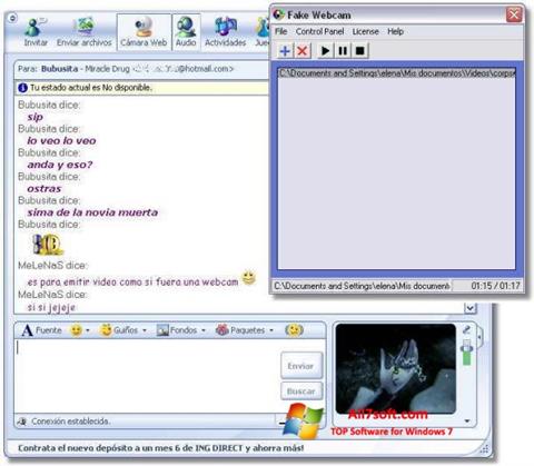 Captură de ecran Fake Webcam pentru Windows 7