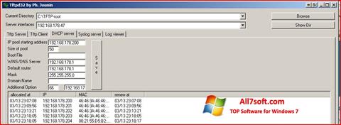 Captură de ecran Tftpd32 pentru Windows 7