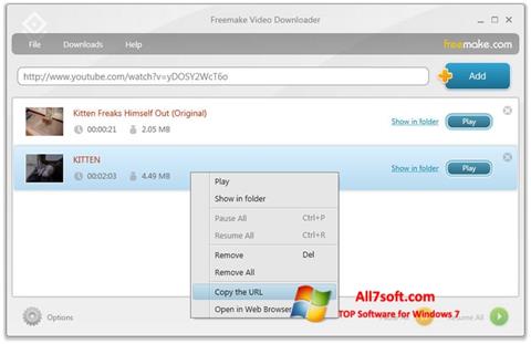 Captură de ecran Freemake Video Downloader pentru Windows 7